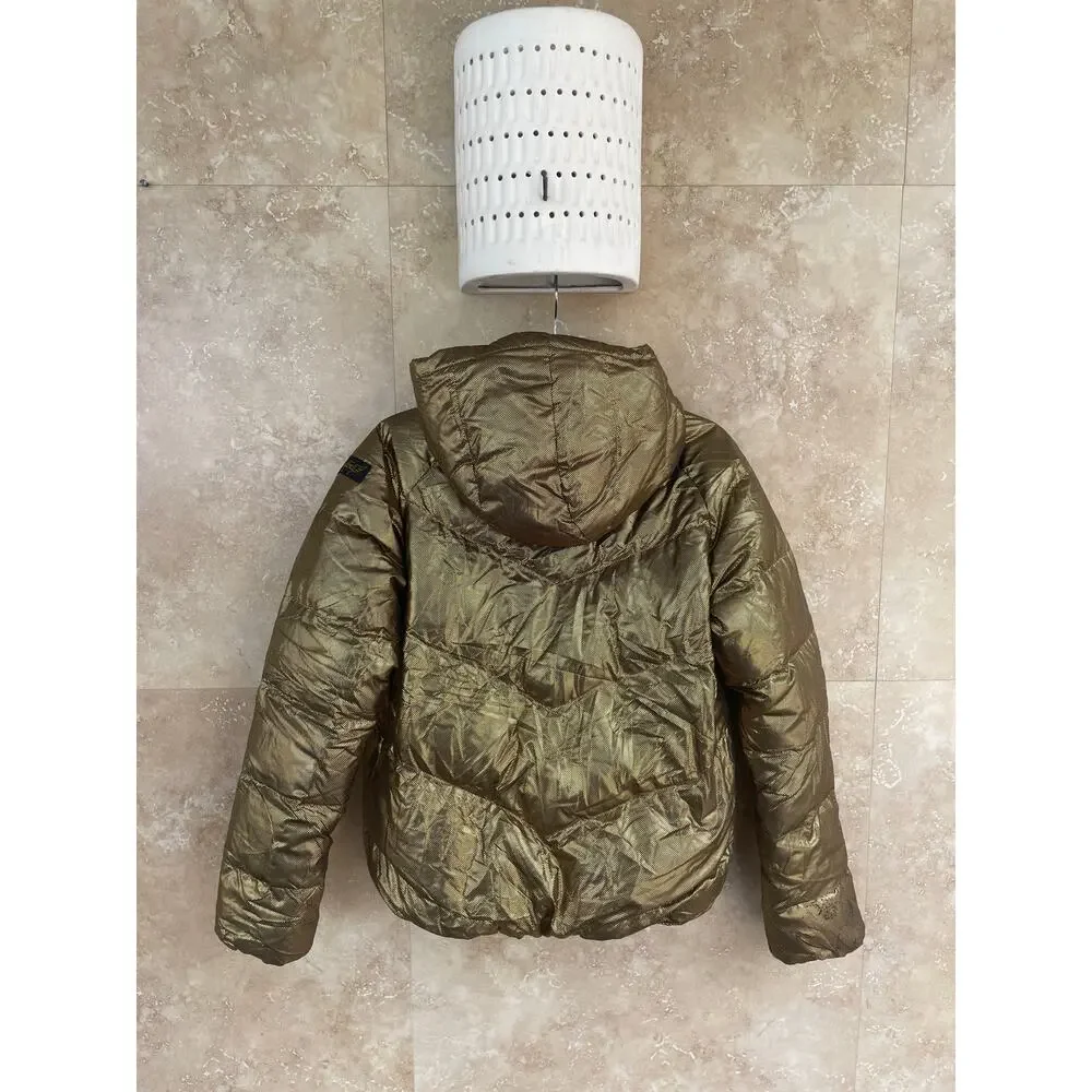 Finger In The Nose Girls Jacket 5XL 16Y Snowdance Down Reversible Ash Black Gold